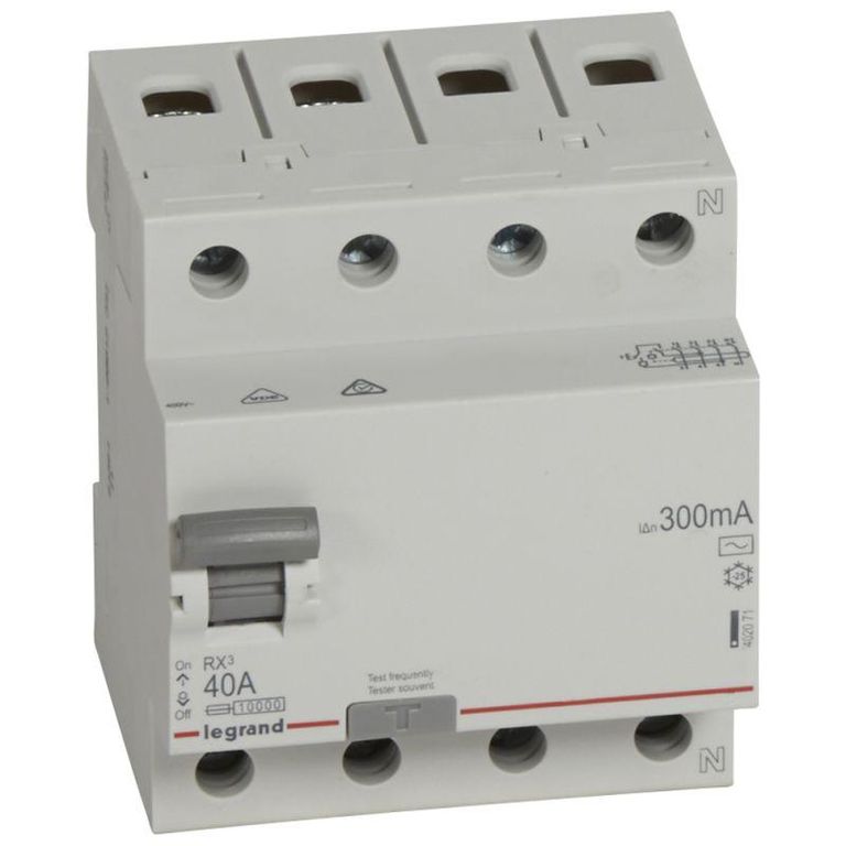 Выключатель дифференциального тока (УЗО) 4п 40А 300мА тип AC RX3 Leg 402071 Legrand