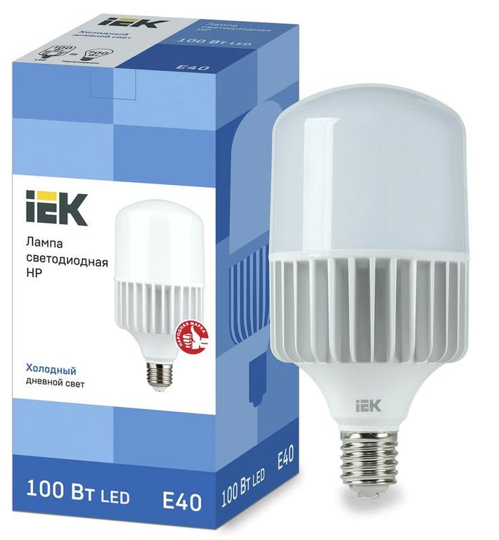 Лампа светодиодная HP 100 Вт 230В 6500К E40 IEK LLE-HP-100-230-65-E40