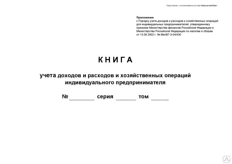 Как должна выглядеть книга доходов