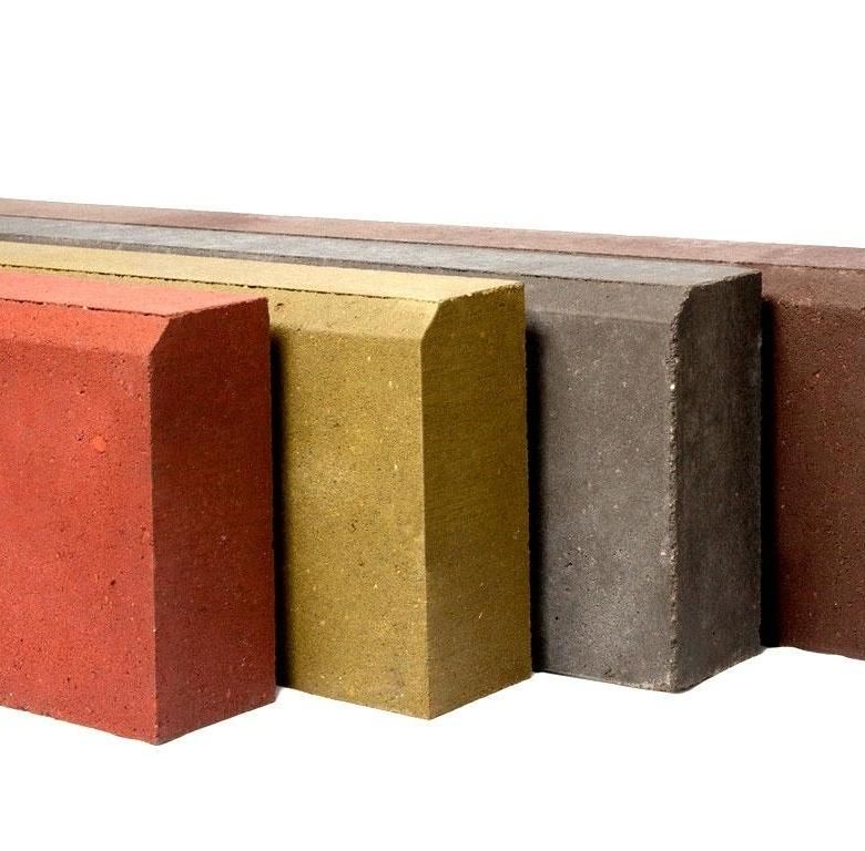 Камень бортовой бетонный коричневый БР 100.20.8 1000x80x200