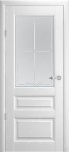 Дверь межкомнатная Эрмитаж-2 Винил Белый остекленная #1