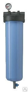 Корпус мешочного фильтра для холодной воды PBH-420-1"(с манометром и сливом, под мешочный фильтр BP)