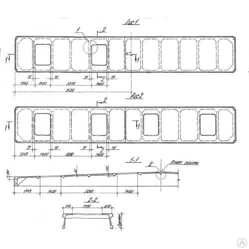 Ребристая плита перекрытия чертеж