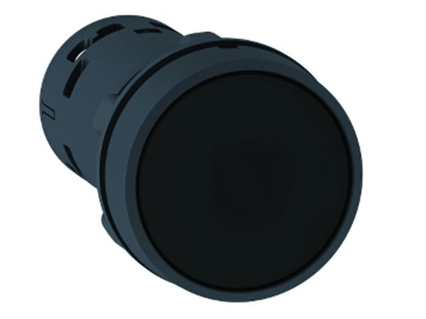 SB7-CA25 кнопка плоская с возвратом толкатель черный, контакты 1NO+1NC
