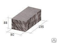 Кирпич бетонный угловой "Рваный камень" (вибропресс) 195х90х90 серый