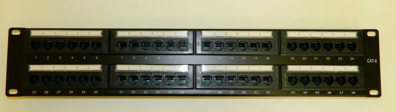 Патч-панель 2U, 19", 48 портов RJ45, Сat.6, UTP, Кrone Туре, "L"