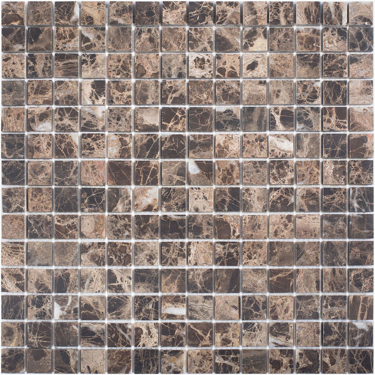 Мозаика, нат. мрамор Classic DARK EMPERADOR MATT 20x20 Starmosaic коричневая