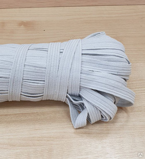 Резинка тканая плетеная 10 мм белая 50 м 