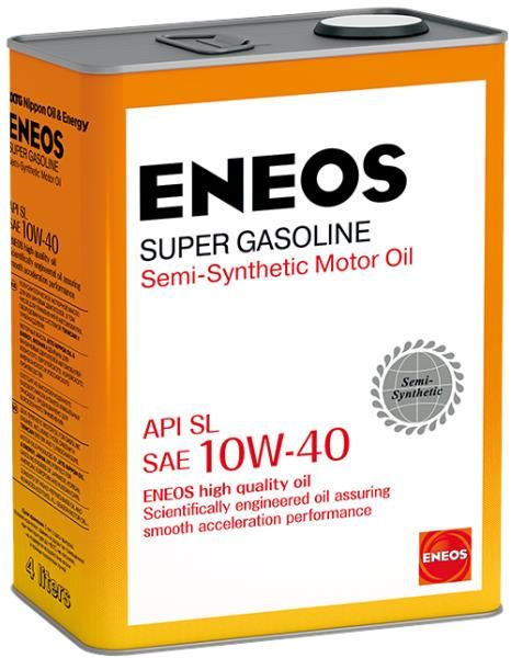 Масло моторное ENEOS Super Gasoline SL Semi-synthetic 10W-40 (4 л)