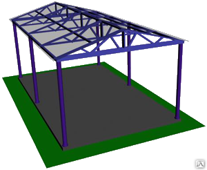 Навес из поликарбоната двускатный в Москве