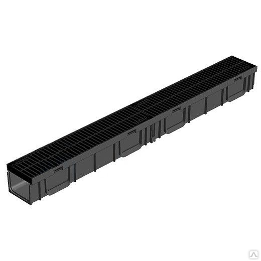Лоток водоотводный пластиковый с решеткой Gidrolica Light DN100, цена в ...