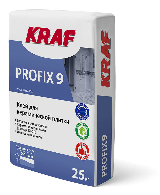 Клей KRAF Profix 9 25кг (голубая уп) (56 шт/пал 14пал/маш)