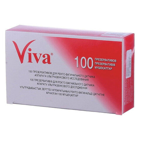 Презервативы для УЗИ VIVA, комплект 100 шт., без накопителя, гладкие, без с