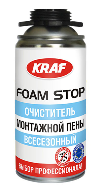 Очиститель KRAF ANTI FOAM для монтажной пены 460мл (12шт/кор)