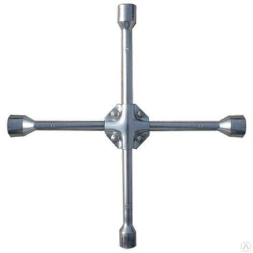 Ключ-крест баллонный, 17 х 19 х 21 мм, под квадрат 1/2, усиленный, толщина