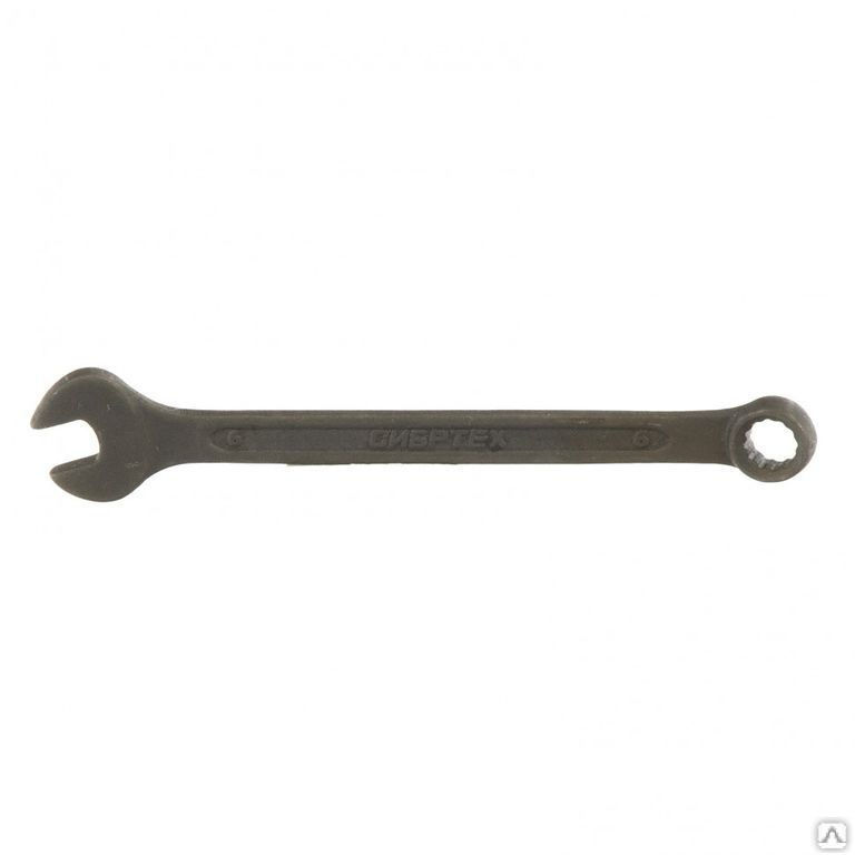 Ключ комбинированный, 6 мм, CrV, фосфатированный, ГОСТ 16983 Сибртех СИБРТЕ