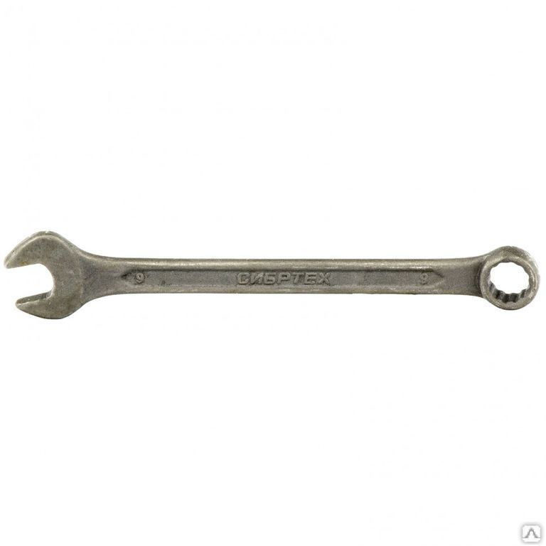 Ключ комбинированный, 9 мм, CrV, фосфатированный, ГОСТ 16983 Сибртех СИБРТЕ