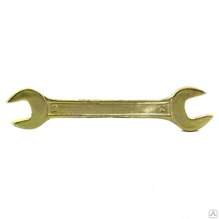 Ключ рожковый, 13 х 14 мм, желтый цинк Сибртех СИБРТЕХ