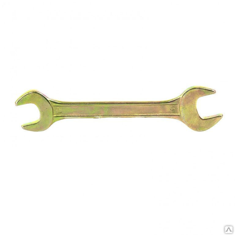 Ключ рожковый, 17 х 19 мм, желтый цинк Сибртех СИБРТЕХ