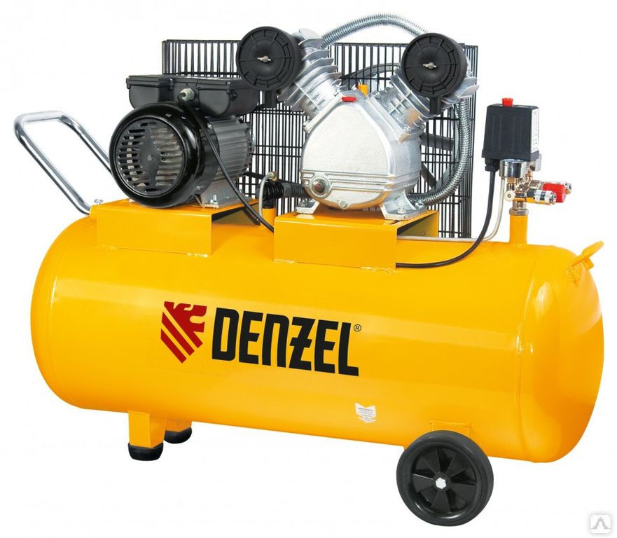 Компрессор пневматический, 2,2 кВт, 370 л/мин, 100 л Denzel DENZEL