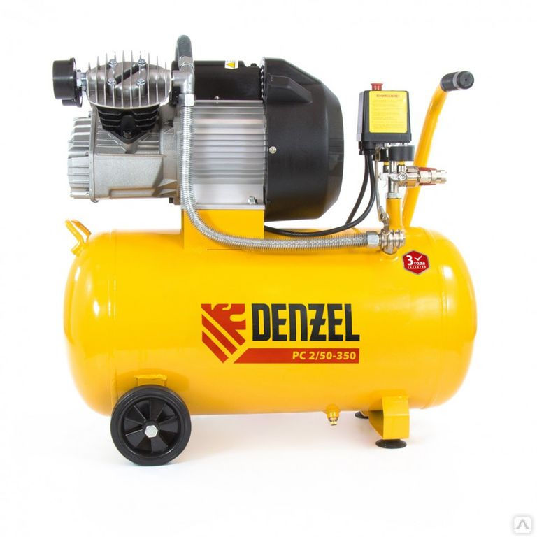 Компрессор пневматический, 2,2 кВт, 350 л/мин, 50 л Denzel DENZEL