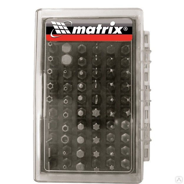 Набор бит с магнитным держателем, CrV, 61 шт. Matrix MATRIX