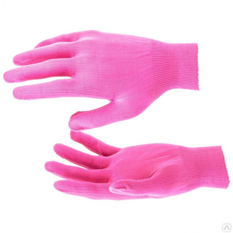 Перчатки Нейлон, 13 класс, цвет розовая фуксия, L Россия RUSSIA