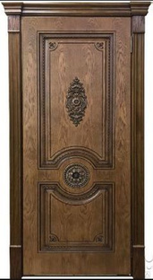 Дверь межкомнатная Ретро Декор шпон дуба натуральный тон коньяк #1