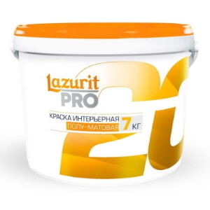 Краска интерьерная «LAZURIT PRO» 20 полуматовая база С (2,5 л, белый, 3,25 кг)
