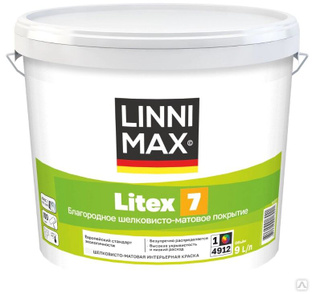 Краска ВД LINNIMAX Litex 7 / Литекс 7 База 1, 9 л для внутренних работ 