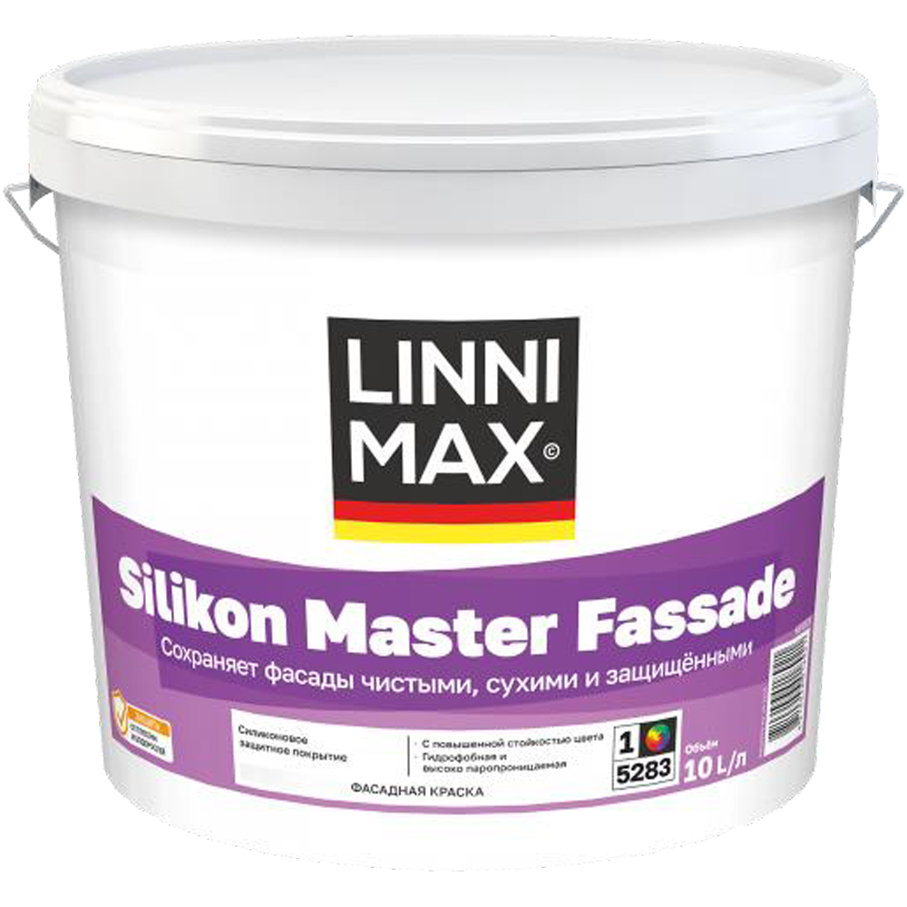 Краска силиконовая LINNIMAX Силикон Мастер Фасад База 1 10 л для наружных работ