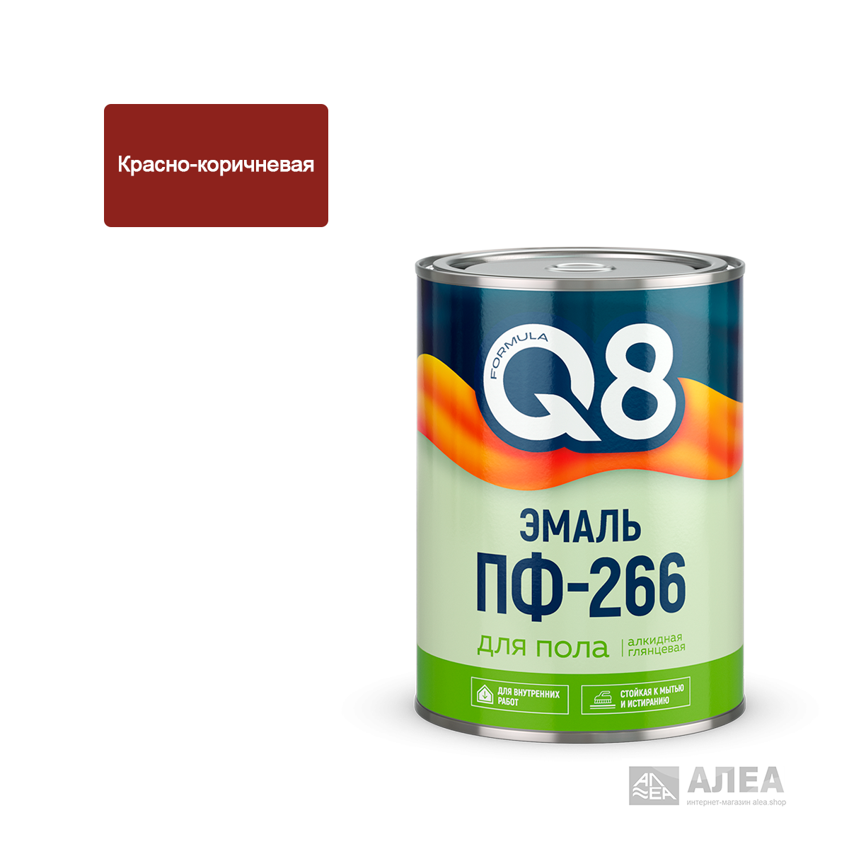Эмаль FORMULA Q8 ПФ-266 для пола красно-коричневая 0,9кг