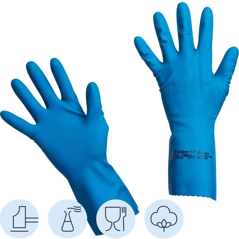 Перчатки латексные Vileda Profes многоцелевые повышенная прочность синие (размер 8.5-9, L, 100754) Vileda Professional