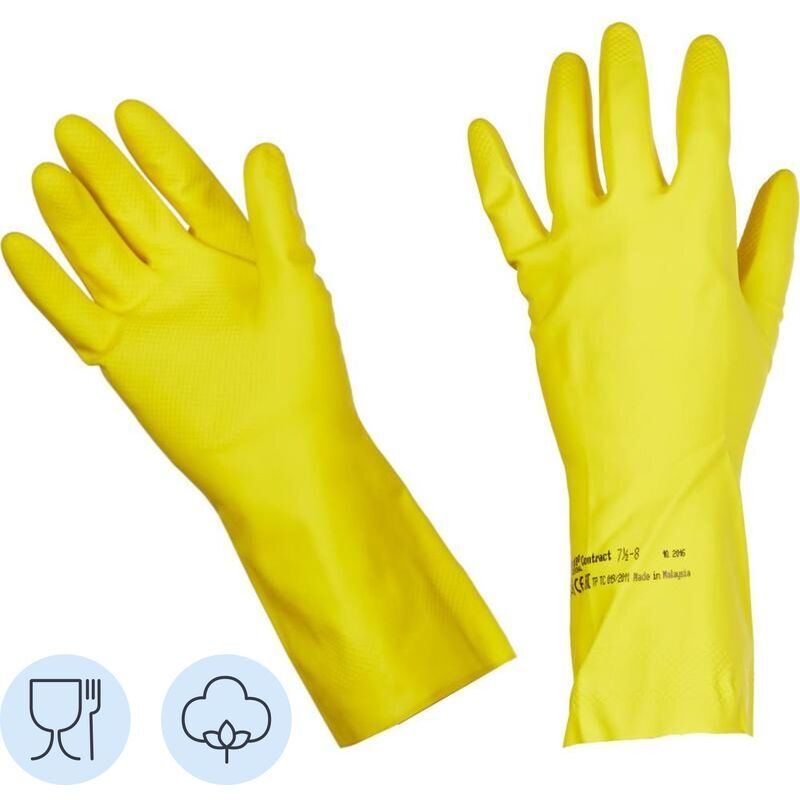 Перчатки латексные Vileda Professional Контракт желтые (размер 7.5-8, M, 101017)