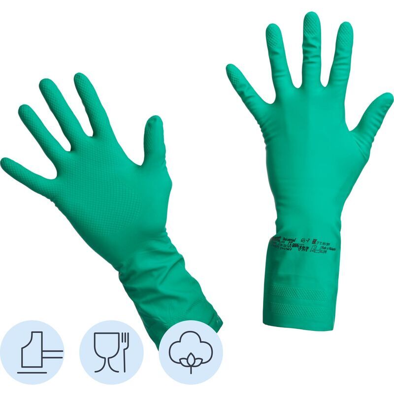 Перчатки нитриловые Vileda Professional универсальные зеленые (размер 7, S, 100800)