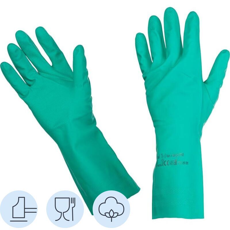 Перчатки нитриловые Vileda Professional универсальные зеленые (размер 7.5-8, M, 100801)