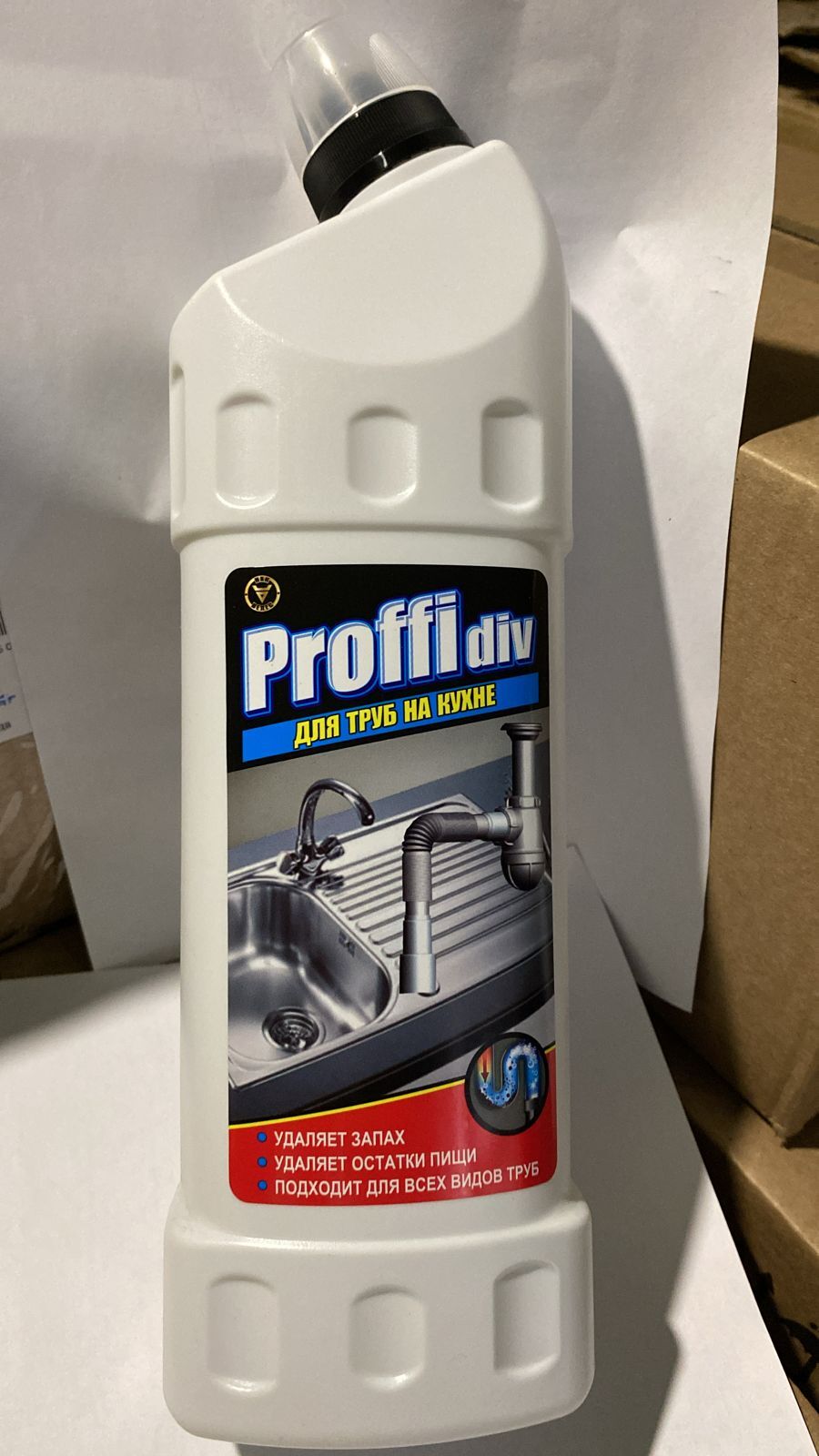 "Proffidiv" гель для чистки канализационных труб на кухне 1000 мл 1/12шт