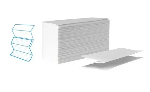 Бумажные полотенца листы «Стандарт», V(ZZ)- сложение 1-сл., 250 шт/уп., белые, 22х23 см, БП-01-225 20 уп. - 1 кор./ящик