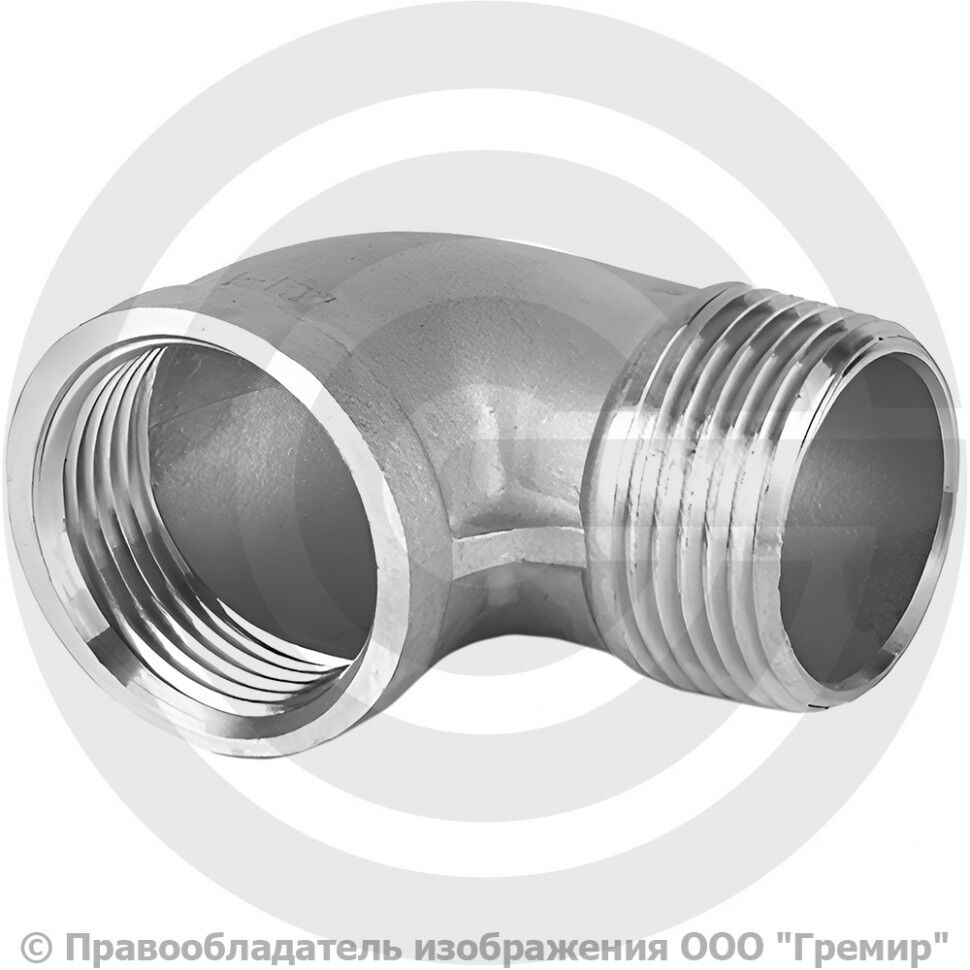 Отвод резьбовой (угольник) нержавеющий AISI 316 НР-ВР (НАР-ВН) Ду-50 (2")