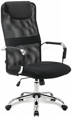 Кресло Brabix ''Fit EX-514'', с подголовником, хром, черное, 531949 ''Fit EX-514'' с подголовником хром черное 531949