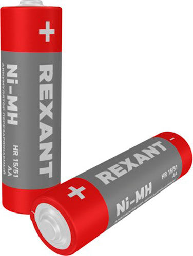 Аккумулятор Rexant Ni-MH AA, 1.2V, 1900 мАч, пальчик, блистер, 2 штуки Ni-MH AA 1.2V 1900 мАч пальчик блистер 2 штуки