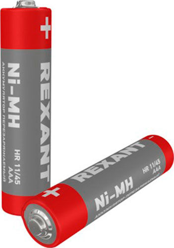 Аккумулятор Rexant Ni-MH AAA, 1.2V, 1100 мАч, мизинчик, блистер, 2 штуки Ni-MH AAA 1.2V 1100 мАч мизинчик блистер 2 штук