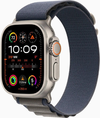 Умные часы и браслет Apple Watch Ultra 2 49mm Titanium Case with Blue Alpine Loop Medium (MREP3LL/A)