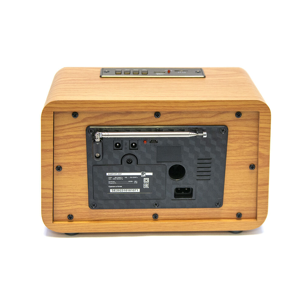 Радиоприёмник БЗРП РП-337 УКВ 88-108МГц,СВ,КВ, (220В,DC6В, акб1200mAh BT, USB,microSD) 6