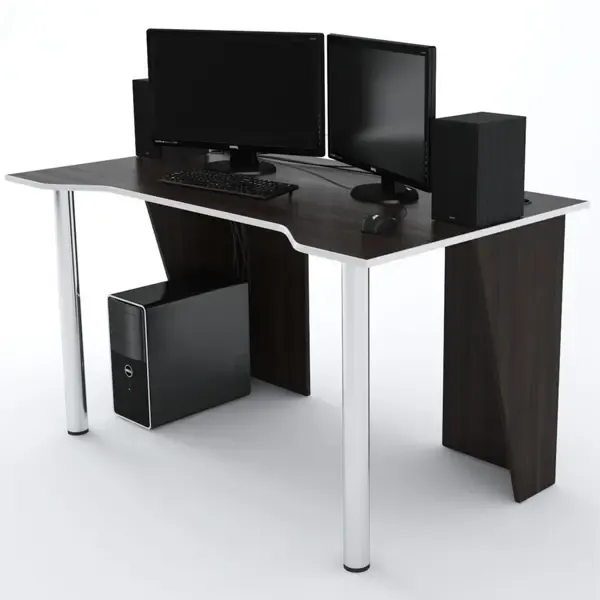 Стол компьютерный Дизайн Фабрика LevelUP 1400 140x73.2x77 см ЛДСП цвет венге/белый