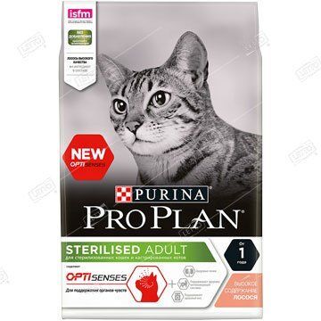 Корм для стерилизованных кошек и кастрированных котов для поддержания органов чувств ПроПлан Лосось 400 г (8) 12372567
