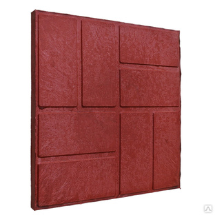 Террасная полимерпесчанная плитка для дорожек 33 х 33 х 2,5 Красный 
