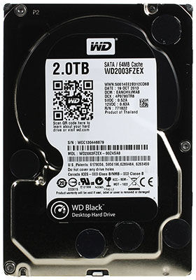 Жесткий диск HDD Western Digital 3.5" 2Tb SATA III Black 7200rpm 64Mb WD2003FZEX