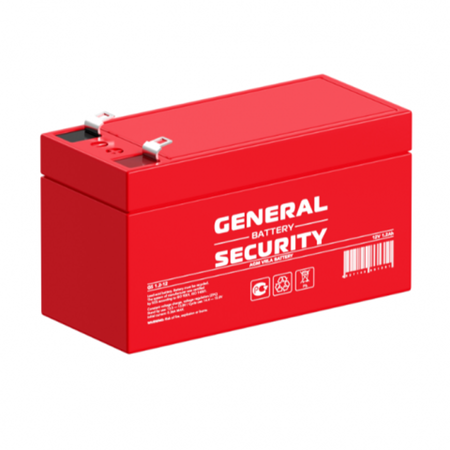 Аккумулятор GENERAL SECURITY 12V 1.2 Ah (GS 1.2-12) 97х45х53