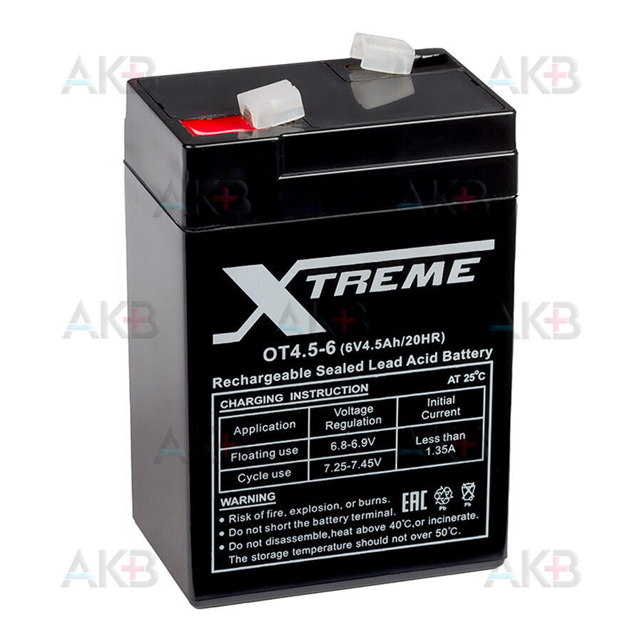 Аккумулятор Xtreme VRLA 6V 4.5 Ah (OT4.5-6) 70x48x100